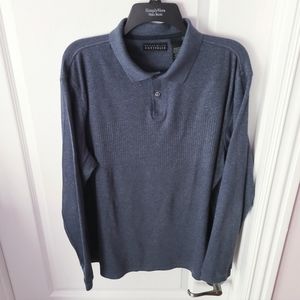 Perry Ellis Portfolio Polo Gray Blue Size Extra Larrge